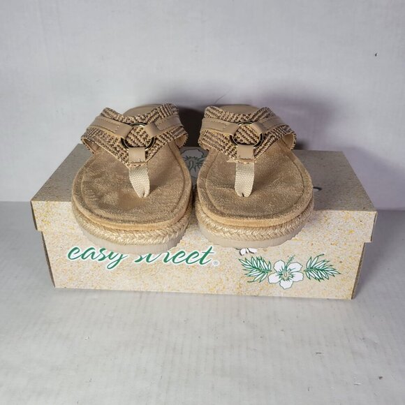 Easy Street Womens Starling Beige Woven Strap Thong Sandals Size 7.5W - Picture 7 of 8